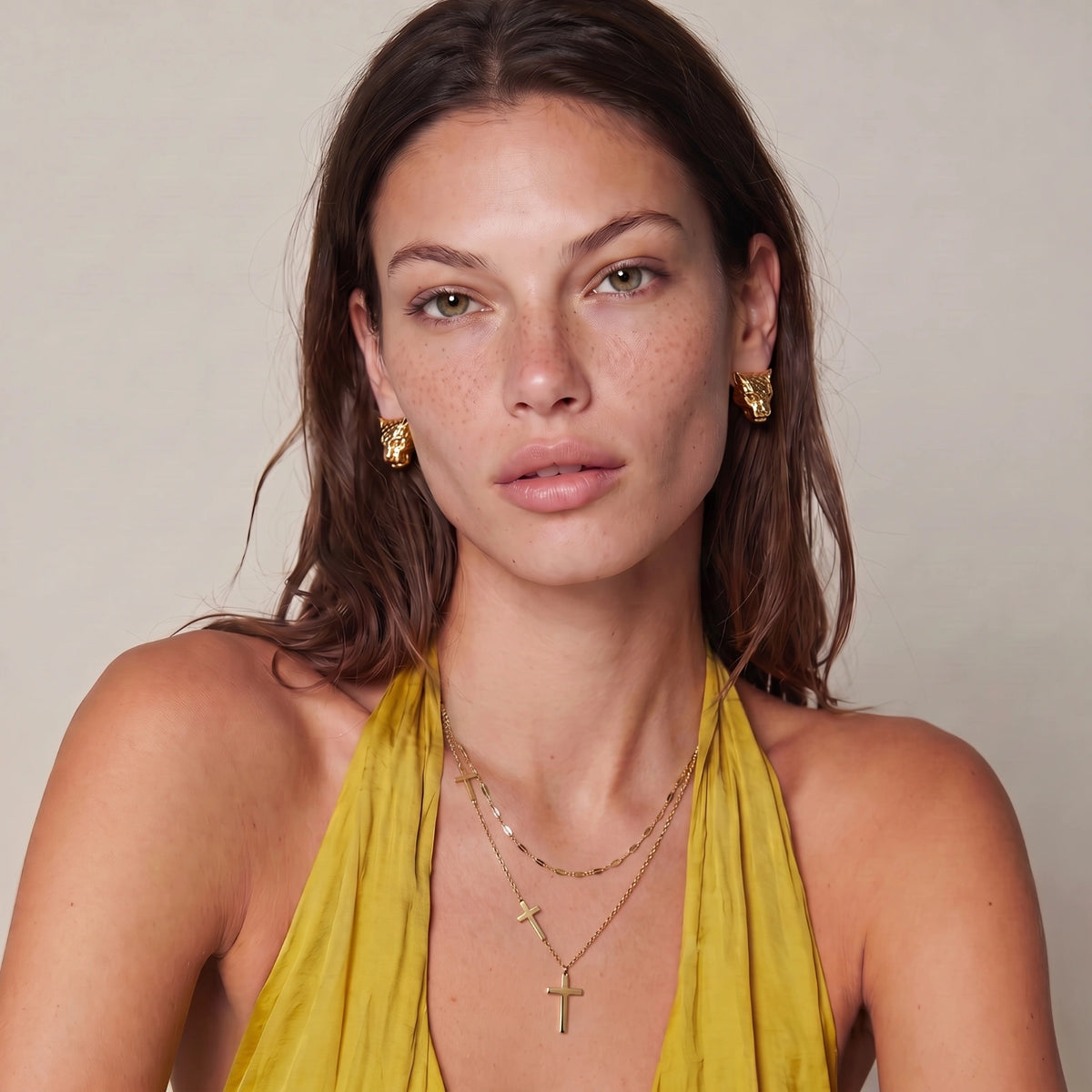 Gudomliga Lager Kors Halsband Set