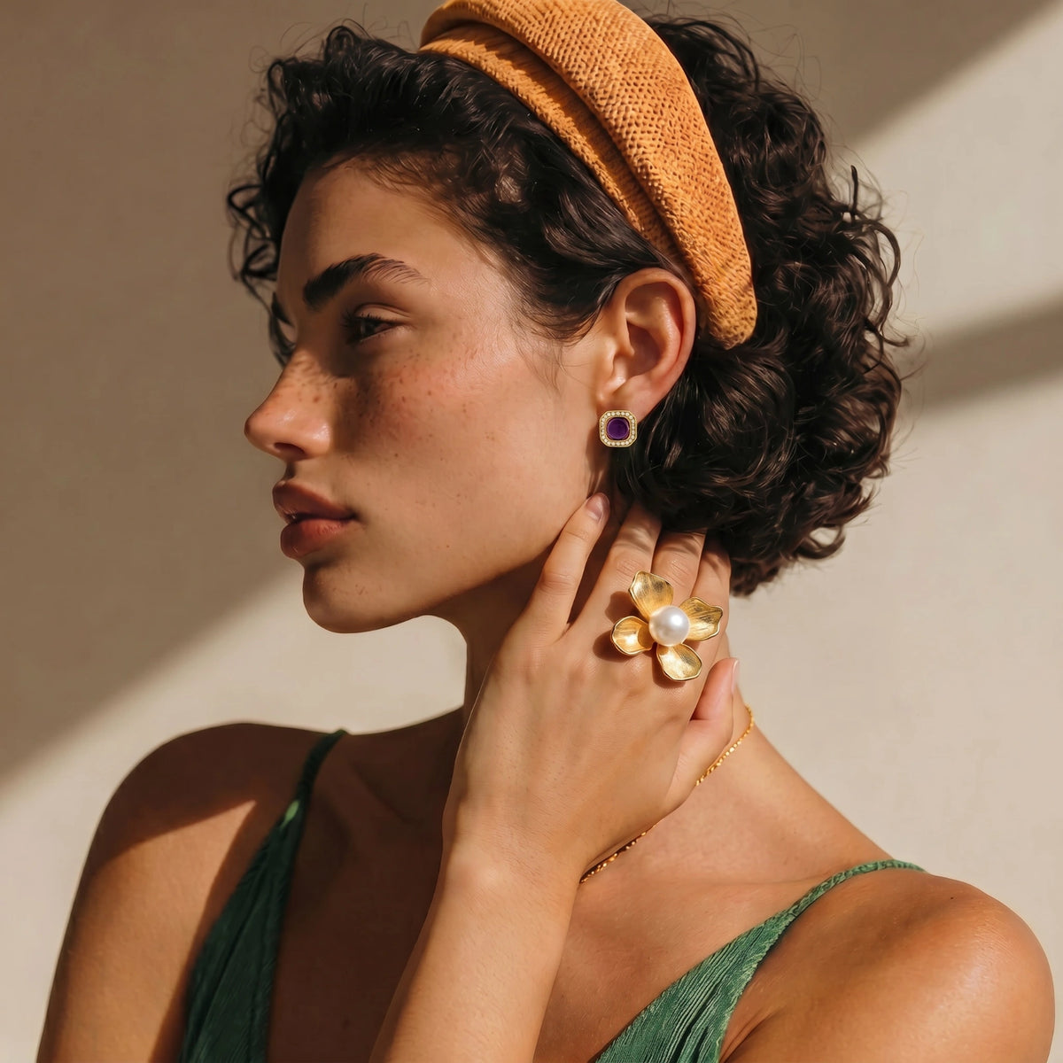 Blommande Pärla Statement Ring